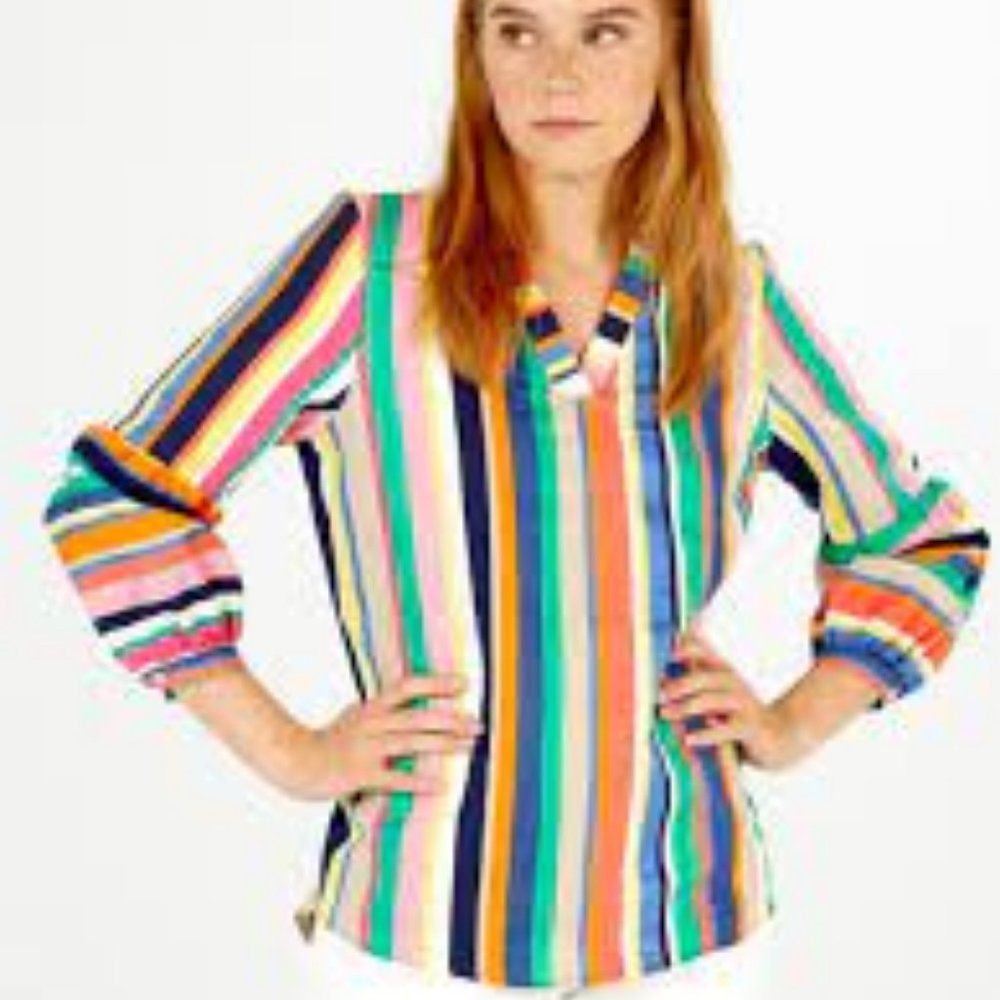 Vilagallo Figi stripe linen top